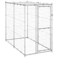 Outdoor Dog Kennel Galvanised Steel with Roof 110x220x180 cm Kings Warehouse 