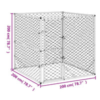 Outdoor Dog Kennel Silver 2x2x2 m Galvanised Steel Kings Warehouse 