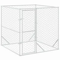 Outdoor Dog Kennel Silver 2x2x2 m Galvanised Steel Kings Warehouse 