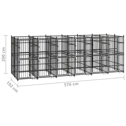 Outdoor Dog Kennel Steel 11.06 m² Kings Warehouse 