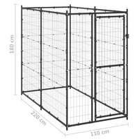 Outdoor Dog Kennel Steel 110x220x180 cm Kings Warehouse 