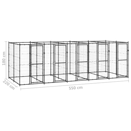 Outdoor Dog Kennel Steel 12.1 m² Kings Warehouse 