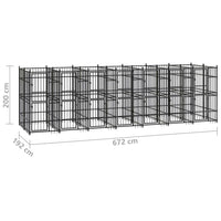 Outdoor Dog Kennel Steel 12.9 m² Kings Warehouse 