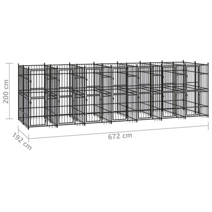Outdoor Dog Kennel Steel 12.9 m² Kings Warehouse 