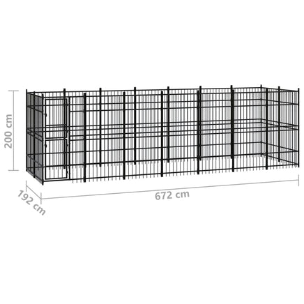 Outdoor Dog Kennel Steel 12.9 m² Kings Warehouse 