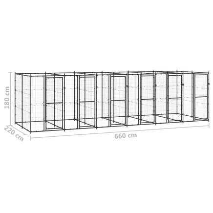 Outdoor Dog Kennel Steel 14.52 m² Kings Warehouse 