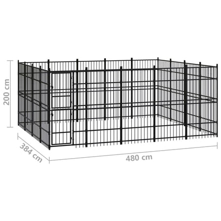 Outdoor Dog Kennel Steel 18.43 m² Kings Warehouse 
