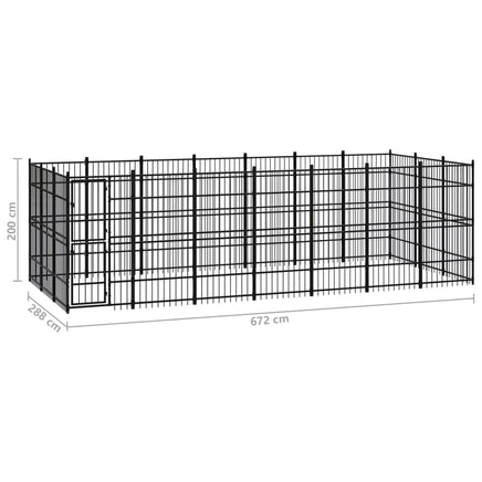 Outdoor Dog Kennel Steel 19.35 m² Kings Warehouse 
