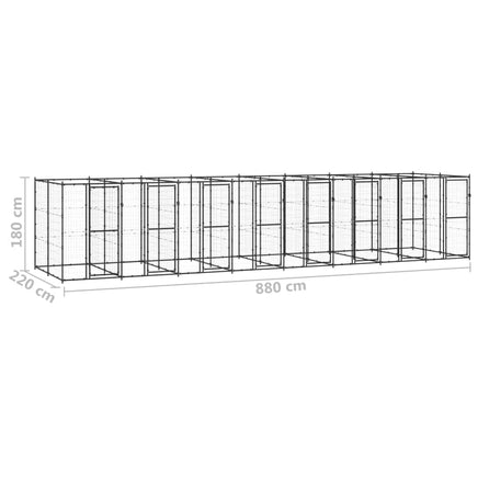 Outdoor Dog Kennel Steel 19.36 m² Kings Warehouse 