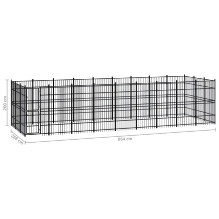 Outdoor Dog Kennel Steel 24.88 m² Kings Warehouse 