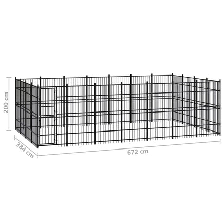 Outdoor Dog Kennel Steel 25.8 m² Kings Warehouse 