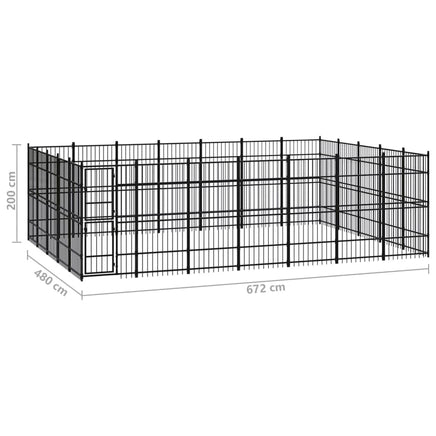 Outdoor Dog Kennel Steel 32.26 m² Kings Warehouse 