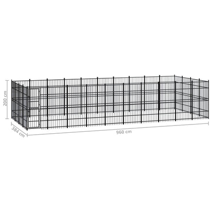 Outdoor Dog Kennel Steel 36.86 m² Kings Warehouse 