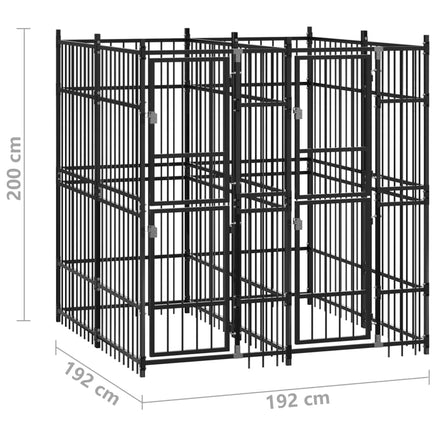 Outdoor Dog Kennel Steel 3.69 m² dog supplies Kings Warehouse 