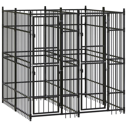 Outdoor Dog Kennel Steel 3.69 m² dog supplies Kings Warehouse 