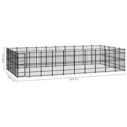Outdoor Dog Kennel Steel 46.08 m² Kings Warehouse 