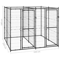 Outdoor Dog Kennel Steel 4.84 m² Kings Warehouse 