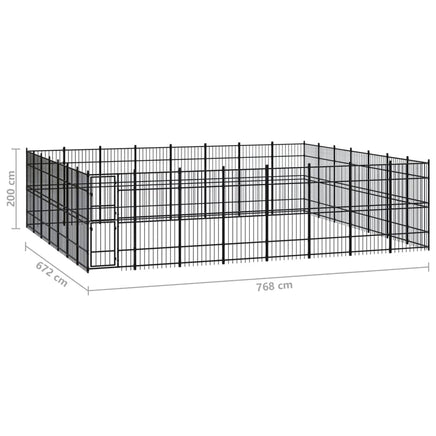Outdoor Dog Kennel Steel 51.61 m² Kings Warehouse 