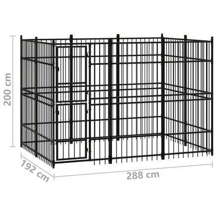Outdoor Dog Kennel Steel 5.53 m² dog supplies Kings Warehouse 