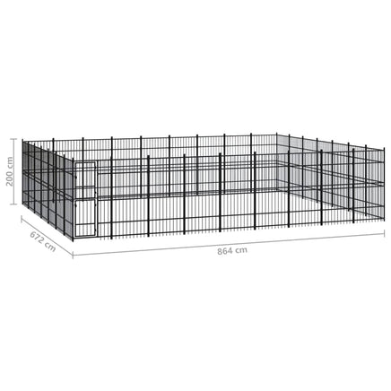 Outdoor Dog Kennel Steel 58.06 m² Kings Warehouse 