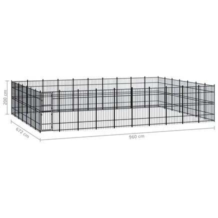 Outdoor Dog Kennel Steel 64.51 m² Kings Warehouse 