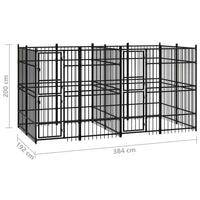 Outdoor Dog Kennel Steel 7.37 m² dog supplies Kings Warehouse 