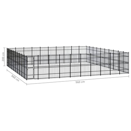 Outdoor Dog Kennel Steel 92.16 m² Kings Warehouse 