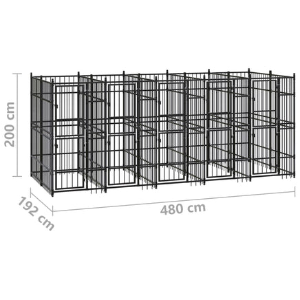 Outdoor Dog Kennel Steel 9.22 m² Kings Warehouse 