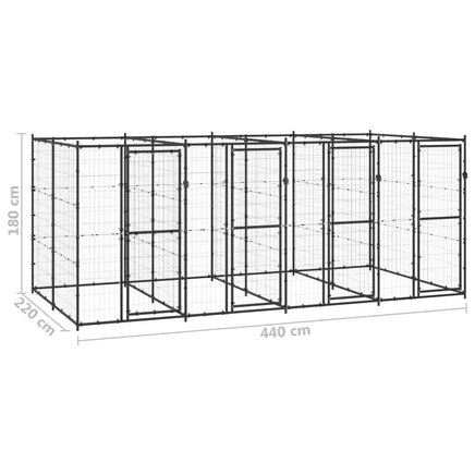 Outdoor Dog Kennel Steel 9.68 m² Kings Warehouse 