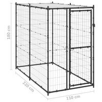 Outdoor Dog Kennel Steel with Roof 110x220x180 cm Kings Warehouse 