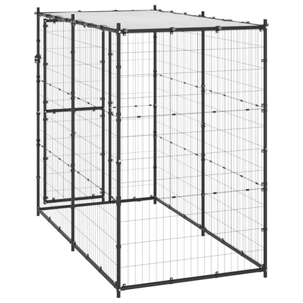 Outdoor Dog Kennel Steel with Roof 110x220x180 cm Kings Warehouse 