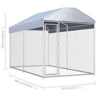 Outdoor Dog Kennel with Canopy Top 382x192x235 cm Kings Warehouse 