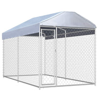 Outdoor Dog Kennel with Canopy Top 382x192x235 cm