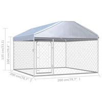 Outdoor Dog Kennel with Roof 200x200x135 cm Kings Warehouse 