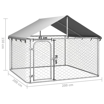 Outdoor Dog Kennel with Roof 200x200x150 cm Kings Warehouse 