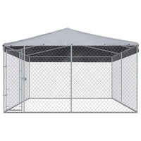 Outdoor Dog Kennel with Roof 3.8x3.8 m Kings Warehouse 