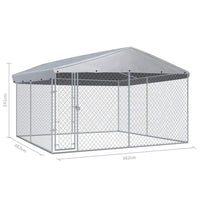 Outdoor Dog Kennel with Roof 3.8x3.8 m Kings Warehouse 