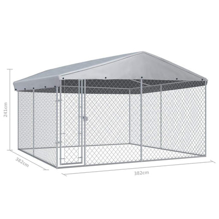 Outdoor Dog Kennel with Roof 3.8x3.8 m Kings Warehouse 
