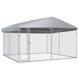 Outdoor Dog Kennel with Roof 3.8x3.8 m Kings Warehouse