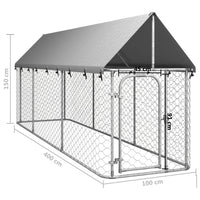 Outdoor Dog Kennel with Roof 400x100x150 cm Kings Warehouse 