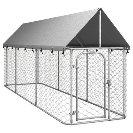 Outdoor Dog Kennel with Roof 400x100x150 cm Kings Warehouse 