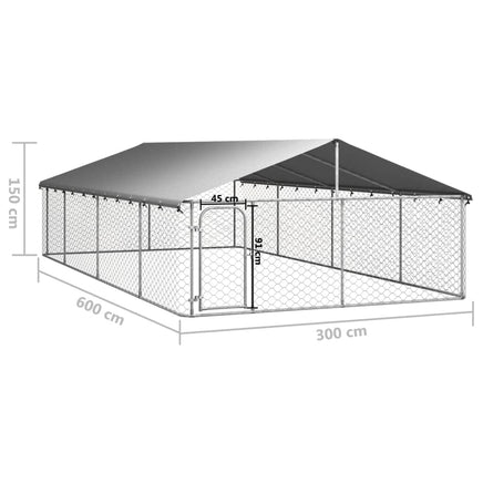 Outdoor Dog Kennel with Roof 600x300x150 cm Kings Warehouse 