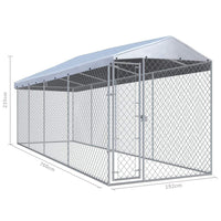 Outdoor Dog Kennel with Roof 7.6x1.9x2.4 m Kings Warehouse 