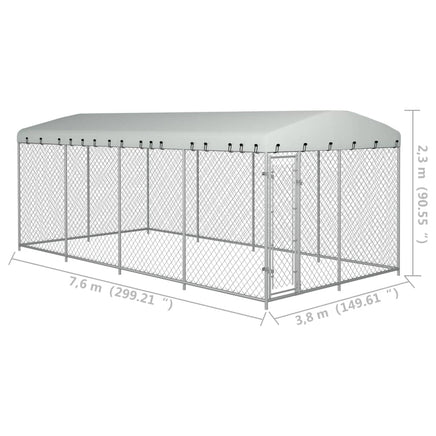 Outdoor Dog Kennel with Roof 8x4x2.3 m Kings Warehouse 