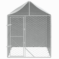 Outdoor Dog Kennel with Roof Silver 2x2x2.5 m Galvanised Steel Kings Warehouse 