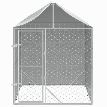 Outdoor Dog Kennel with Roof Silver 2x2x2.5 m Galvanised Steel Kings Warehouse 