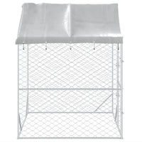 Outdoor Dog Kennel with Roof Silver 2x2x2.5 m Galvanised Steel Kings Warehouse 