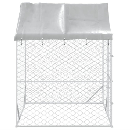 Outdoor Dog Kennel with Roof Silver 2x2x2.5 m Galvanised Steel Kings Warehouse 