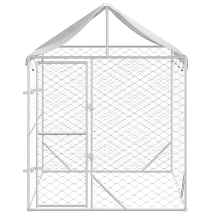 Outdoor Dog Kennel with Roof Silver 2x2x2.5 m Galvanised Steel Kings Warehouse 