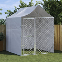 Outdoor Dog Kennel with Roof Silver 2x2x2.5 m Galvanised Steel Kings Warehouse 